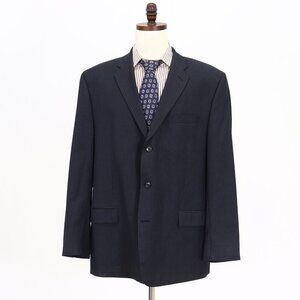 Calvin Klein 48L Navy Striped 3-Button Sport Coat Blazer Jacket B068